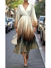 economico Abito Floreale-Per donna Abito maxi Abito Pieghettato Abito aderente Abito aderente e svasato Compleanno Casual Formale Ufficio Data Vestibilità regolare Floreale Grafico Senza Maniche Scollo a V blu navy Champagne