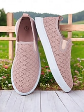 economico Sneakers da donna-scarpe slip-on da donna in maglia – stile traspirante ed elegante per le donne durante i picnic primaverili, le passeggiate al parco e le commissioni quotidiane