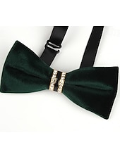 baratos Jantar de festa-Gravata Borboleta Vintage Masculina Festa de Casamento Trajes de Recepção Gravata Borboleta Veludo Cor Sólida Preto Borgonha Azul Royal