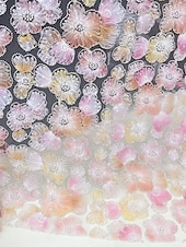 baratos Vestidos de Cocktail-Vestidos de Coquetel  Coluna Vestido Floral de Renda em Malha Semi Formal Casamento Comprimento Midi Sem Mangas Gola Quadrada Renda com Aplicações
