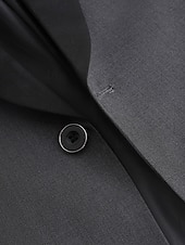 tanie Garnitury ślubne-Męskie garnitury ślubne garnitury powrotne czarne smokingi moda elegancka letnia gładka standardowa dopasowana 2-częściowa jedno guzikowa