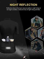 abordables Maillots pour femmes-Femmes Maillot de cyclisme Manche Courte Cyclisme Maillot Top avec 3 poches arrière Écran solaire Résistant aux UV Respirant Séchage Rapide Vert Des sports Vêtement Tenue