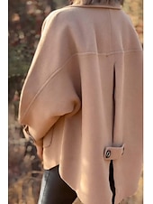ieftine Blazere și costume-Pentru femei Bluză Simplu Modern Casual Manșon Lung Guler Cămașă Topuri obișnuite Zilnic Concediu Nasturi Buzunar Asimetric Negru Alb Galben Roz Îmbujorat Trifoi Vară