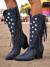 levne Vintage Boty-Dámské růžové bohémské westernové kozačky s třásněmi – elegantní kovbojský styl s úzkým podpatkem na hudební festivaly i běžné nošení