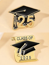 billiga Herrslipsar &amp;amp; flugor-2025 års emaljslagsnålar – klass av 2025 års mössa och diplombroscher – söta metallmärken för studenter, pojkar och flickor, examensfester och presenter