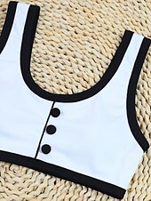 cheap Bikini Sets-Women&#039;s Swimwear Bikini 2 Piece Swimsuit Patchwork Tropical Beach Wear Color Block U Neck Sleeveless Bathing Suits