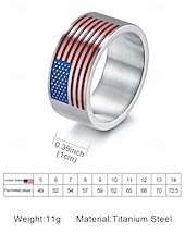 economico Gioielli da uomo-Anello da uomo in acciaio inossidabile con bandiera americana – gioiello patriottico per il giorno dell&#039;indipendenza, dichiarazione di moda a fascia larga per veterani, sostenitori militari ed eventi dell&#039;orgoglio degli Stati Uniti