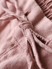 baratos Calça de linho de algodão simples-Mulheres Calças de linho de algodão Calças Calças Harem Casual Comprimento total Natural Tecido Bolsos Design de cordão elástico Exterior Confortável Rua Roupa Diária Adamascado Preto Branco Rosa