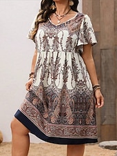 cheap Boho Dress-Women&#039;s Mini Dress Casual Dress Floral Dress Summer Dress Boho Dress Fashion Modern Daily Beach Weekend Regular Fit Floral Short Sleeve V Neck Black White Royal Blue Blue Summer