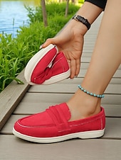 abordables Chaussures sans lacet et mocassins femme-Mocassins en simili-daim pour femme – style classique et polyvalent pour les promenades au bord du lac, les journées décontractées au bureau et les sorties du week-end