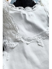 preiswerte Spitzenoberteile-Damen Bluse Spitzentops Einfach Basic Modern Ärmellos Quadrathals Normale Oberteile Täglich Ferien Ausgehen Spitze Schwarz Weiß Sommer
