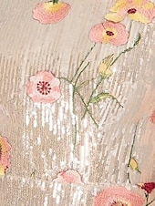 abordables FLORALES-Robe de soirée en dentelle ornée de sequins haute fente invitée de mariage longueur de sol manches courtes épaule unique en dentelle avec fente froncée