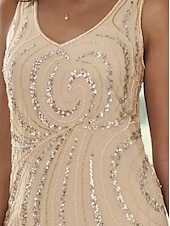 abordables Avec veste-Robe Mère de la Mariée Coupe Deux Pièces à la Plage Invité de Mariage Élégant Étincelle  Brillance Encolure en V Longueur Cheville Chiffon Sequins Manches Longues avec Sequins 2025 taille