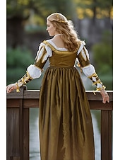preiswerte Kleid-Mittelalterlich Renaissance Kleid Abschlussballkleider Abendkleid Wikinger Keltischer Ritter Kostüm Damen königlich Halloween Karneval Maskerade Leistung LARP Renaissance-Messe Erwachsene Kleid