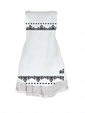 voordelige Afdrukken Bloemen Jurken-Dames Halflange jurk Tank-jurk Modieus Klassiek Buiten Dagelijks Weekend Normale pasvorm Grafisch Geometrisch Mouwloos Strakke ronde hals Zwart en Wit Lente Herfst