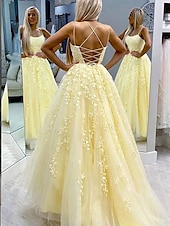 cheap Prom Dresses-A-Line Quinceanera Dresses Elegant Dress Performance Christmas Floor Length Sleeveless Square Neck Chiffon Backless with Pleats