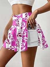 ieftine Fuste grafice-Fustă scurtă culottes pentru femei slim modă casual mini cu talie înaltă fuste cu grafic floral elastice zilnice amethyst albastru verde khaki vară tricot poliester
