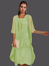 abordables Avec veste-Robe de mère de la mariée à deux pièces pour mariage à la plage invitée de mariage élégant col en V longueur thé chiffon dentelle sans manches vestes avec appliqués 2025 taille personnalisée gratuite