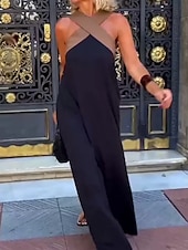 abordables Robe Simple-Femmes Robe maxi Robe d&#039;été Occasionnel Quotidien Coupe régulière Graphique Sans manches Col Halter Noir Blanche Vin Fuchsia Été