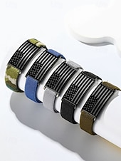 preiswerte Herrenschmuck-Verstellbares Herrenarmband mit amerikanischer Flagge – elastisches Nylonband mit Edelstahlplatte, Armband im patriotischen Stil für den Unabhängigkeitstag, Veteranen und die alltägliche Freizeitkleidung