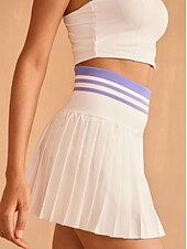 cheap Women&#039;s Golf Clothing-Tennis Pickleball High Waist Skort 14.5inch with Pocket Built-in Shorties Contrast Color Waistline