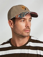 economico Cappelli da uomo-Cappellino da baseball da uomo con stampa mimetica e motivo tribale, cappello regolabile con protezione solare per sport all'aria aperta, escursionismo e abbigliamento casual