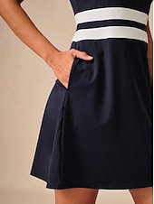 billiga Golfklänningar-Dam golfklänning Sjöblå Svart Marinblå Ärmlös Klänningar Golfkläder för damer Kläder Outfits Bär kläder