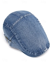 economico Cappelli da donna-berretto piatto in denim da donna con vestibilità regolabile, stile casual per primavera ed estate, perfetto per attività all&#039;aperto, uso quotidiano e viaggi