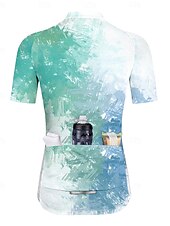 abordables Maillots pour femmes-Femmes Maillot de cyclisme Manche Courte Cyclisme Maillot Top avec 3 poches arrière Écran solaire Résistant aux UV Respirant Séchage Rapide Vert Des sports Vêtement Tenue