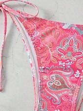preiswerte Bikini-Sets-Damen Badeanzug Bikini Bademode Tiefes V Gestrickt Raffhalter Urlaub Stilvoll Paisley-Muster Neckholder Ärmellos Badeanzüge