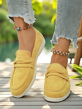 abordables Chaussures sans lacet et mocassins femme-Mocassins en simili-daim pour femme – style classique et polyvalent pour les promenades au bord du lac, les journées décontractées au bureau et les sorties du week-end