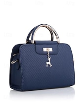 cheap Handbag &amp; Totes-Women&#039;s Faux Leather Top Handle Tote Bag with Deer Charm - Elegant Structured Women&#039;s Shoulder Bag, Perfect for Mother&#039;s Day Gift, Work, Shopping and Casual Outings