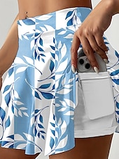 ieftine Fuste grafice-Fustă scurtă culottes pentru femei slim modă casual mini cu talie înaltă fuste cu grafic floral elastice zilnice amethyst albastru verde khaki vară tricot poliester