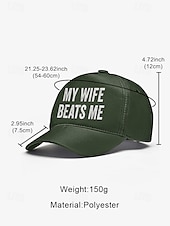 cheap Men&#039;s Hats-Men&#039;s Distressed Graphic ，Humorous &#039;My Wife Beats Me&#039; Print Baseball Cap - Funny Design, Adjustable Snapback Cap, Casual Street Style, Suitable for Outdoor, Travel or Summer Activities