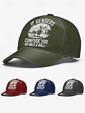 preiswerte Herrenhüte-Lässige Baseballkappe für Herren mit auffälligem Aufdruck „If genders confuse you, go milk a bull“ – verstellbar und trendig, perfekt für Outdoor-Aktivitäten, Sportveranstaltungen und den Alltag