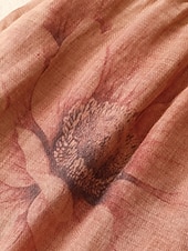 baratos Calça de linho de algodão simples-Mulheres Calças de linho de algodão Calças Roupa de rua Casual Comprimento total Natural Flor Estampado Design de cordão elástico Confortável Exterior Rua Final de semana Laranja Avermelhado Cinzento