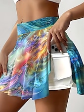 abordables Jupes graphiques-Jupons pour femmes Culottes Jupes mini Décontractées Jupes mi-hautes Imprimé graphique Élastique Vacances Quotidien Vert clair Rose Bleu Vert Été Polyester