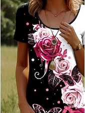 Жен. Мини-платье Повседневное платье Платье-футболка Сарафан Платье A-силуэта Стиль На каждый день Пляж Стандартный Омбре Цветочный принт Графика С короткими рукавами Вырез под горло Недорогие Цветочное платье-Жен. Мини-платье Повседневное платье Платье-футболка Сарафан Платье A-силуэта Стиль На каждый день Пляж Стандартный Омбре Цветочный принт Графика С короткими рукавами Вырез под горло