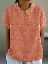 abordables Chemises-Femmes Chemise Fleuri Élégant Moderne Manche Courte Col de chemise Hauts Réguliers Quotidien Fête Imprimé Blanche Jaune Rose Claire Rouge Bleu Été