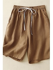 ieftine Pantaloni scurți din bumbac in-Pentru femei Pantaloni scurți din bumbac in Pantaloni Scurți Pantaloni Șic Stradă Casual Scurt Natural Simplu Buzunar Design Elastic cu Cordon Confortabil Exterior Comfortabil Stradă Casul / Zilnic
