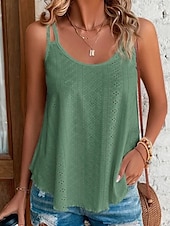cheap Shirts-Women&#039;s Blouse Camisole Tank Top Plain Modern Casual Sleeveless Strap Regular Tops Daily Going out Backless Black White Green Summer