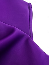 ieftine Rochii Albe-Pentru femei Rochii Midi Rochie teacă Rochie cu Volane Rochie cu umeri Petrecere cocktail Rochii Semi Formale Petrecere Fit regulat Simplu Fără manșon umăr rece Alb Mov Vară