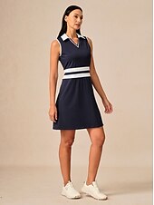 billiga Golfklänningar-Dam golfklänning Sjöblå Svart Marinblå Ärmlös Klänningar Golfkläder för damer Kläder Outfits Bär kläder