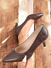 billige 1950-tallet-burgunder i kunstskinn med spisse hæler for kvinner, brogue-design, kattehæler, elegant stil fra 1950-tallet, ideell for kontorklær og kveldsarrangementer