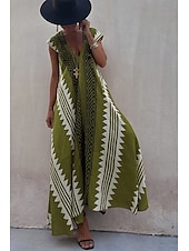 halpa Boho-mekot-Naisten Midimekko Coctail-asu Kukka mekko Boho-mekko Muoti Moderni Loma Teekutsut Bile Normaali Kukka Hihaton V kaula-aukko Musta Viini Sininen Tumman vihreä Kesä