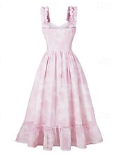 cheap Dresses-Retro Vintage 1950s Dress Swing Dress Floral Women&#039;s Carnival Masquerade Daily Wear Bachelorette Party Adults&#039; Dress Homecoming Dresses
