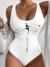 رخيصةأون مايوه قطعة واحدة-بي swimsuits نسائية قطعة واحدة ملابس السباحة مونوكيني بدون ظهر تحكم في البطن خصر مرتفع نحيف عطلة ملابس الشاطئ رسومي حيواني بياقة على شكل U بدون أكمام