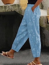 ieftine Pantaloni-Pentru femei Pantaloni Confortabili Casual / Sport Lungime totală Natural Inelastic Purtare Zilnică Casul / Zilnic Galben Verde Deschis Roz Albastru celest Primăvară, toamnă, iarnă, vară Fit regulat
