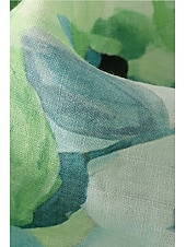 economico Camicie-Per donna Camicia Abbottonare Camicia in cotone e lino Blusa Fiore Elegante Moderno Manica Lunga Scollo a V Top Regolari Ferie Uscire Bottoni Stampato Verde Estate