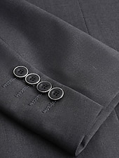 tanie Garnitury ślubne-Męskie garnitury ślubne garnitury powrotne czarne smokingi moda elegancka letnia gładka standardowa dopasowana 2-częściowa jedno guzikowa